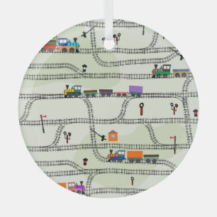 Adorno De Cristal Ferrocarril para Niños: Gracioso Patrón Sin Señale