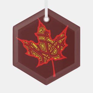 Adorno De Cristal Fiery Leaf Balloon