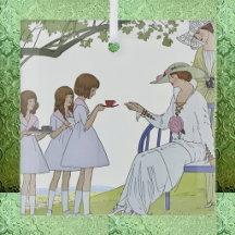 Fiesta de té en un jardín vintage