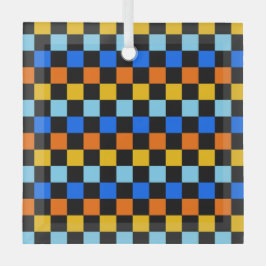 Adorno De Cristal Fire and ice checkerboard pattern