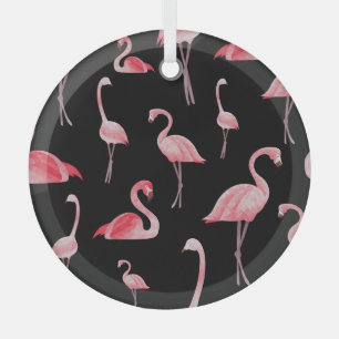 Adorno De Cristal Flamingo Flock: Diseño sin costura