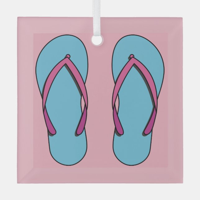 Adorno De Cristal Flip Flops de playa (Anverso)