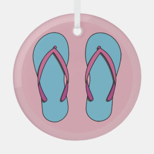 Adorno De Cristal Flip Flops de playa