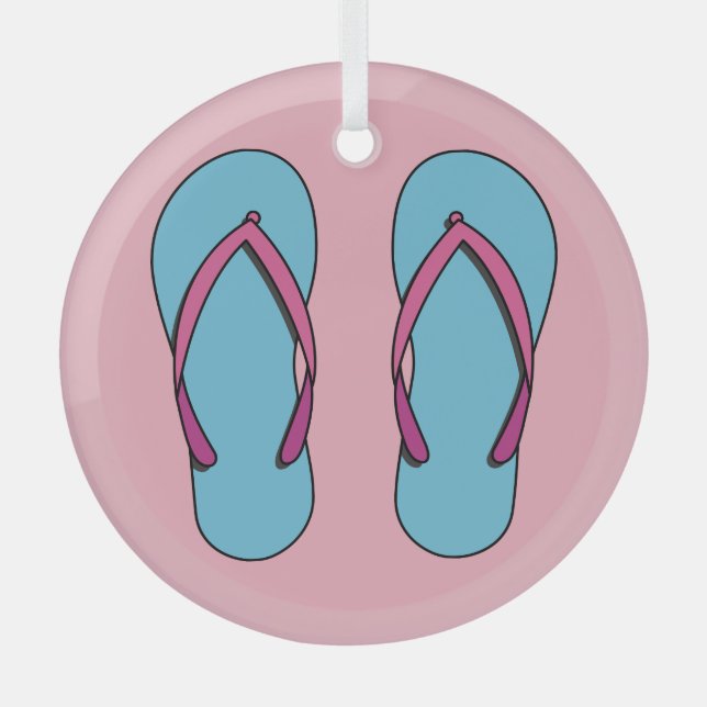 Adorno De Cristal Flip Flops de playa (Anverso)