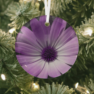 Adorno De Cristal Flor morada de margarita