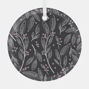 Adorno De Cristal Floral dibujada a mano: diseño sin inconvenientes