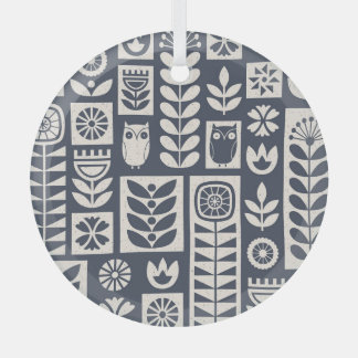 Adorno De Cristal Floral escandinava: blanco, azul, Minimalista.