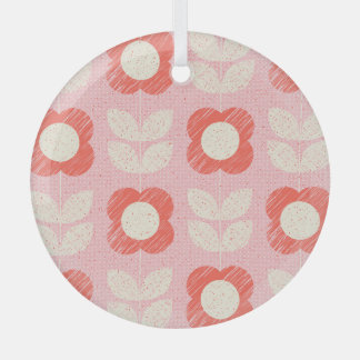 Adorno De Cristal Floral retro con estilo escandinavo sin soldadura