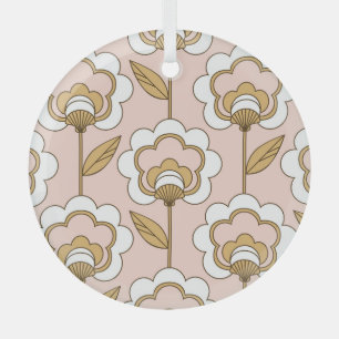 Adorno De Cristal Floral retro: patrón vintage sin soldadura.