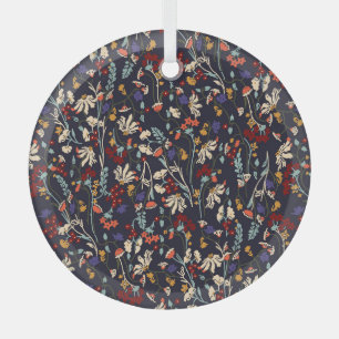 Adorno De Cristal Floral tropical: Vintage botánico aleatorio.