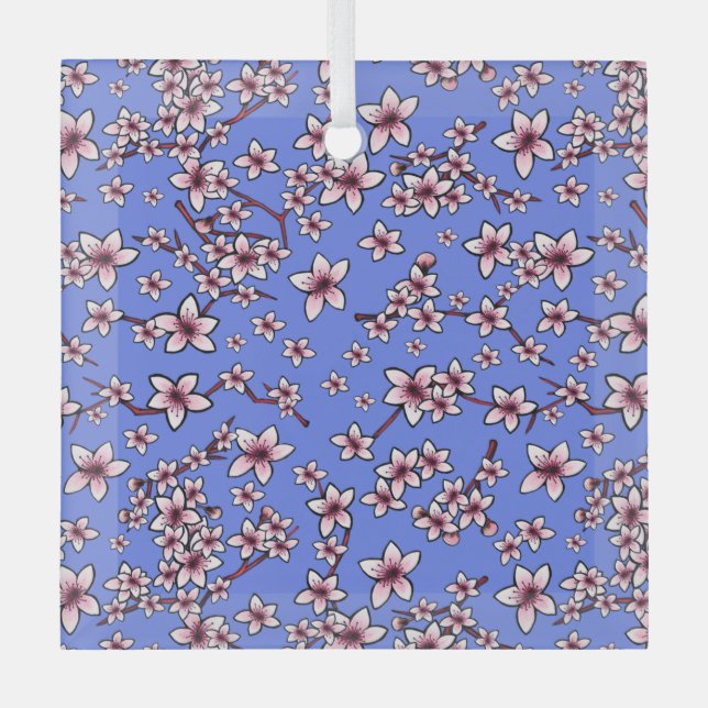 Adorno De Cristal Florecimiento de cerezos en KiniArt (Anverso)