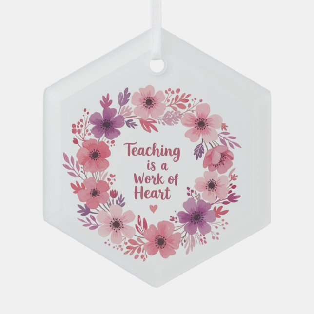 Adorno De Cristal Florecimiento del corazón del profesor (Anverso)