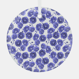Adorno De Cristal Flores de campo acuarelas: papel de fondo botánico