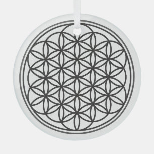 Adorno De Cristal FLORES DE LA VIDA - Esquema de símbolo de geometrí