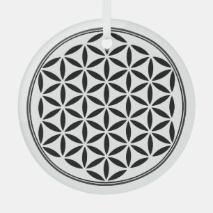 Adorno De Cristal FLORES DE LA VIDA - Símbolo sagrado de geometría c