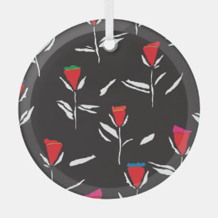 Adorno De Cristal Flores estilizadas: Elegancia de patrones de época