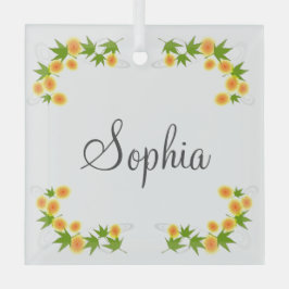 Adorno De Cristal Flores japonesas naranjas