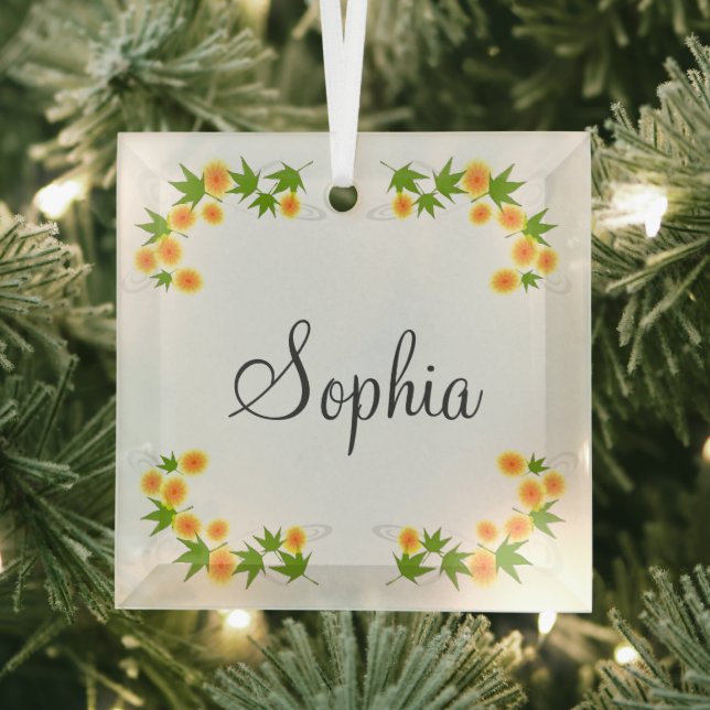 Adorno De Cristal Flores japonesas naranjas (in situ)