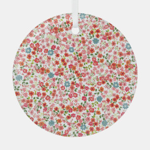 Adorno De Cristal Flores pequeñas, color calico sin costura