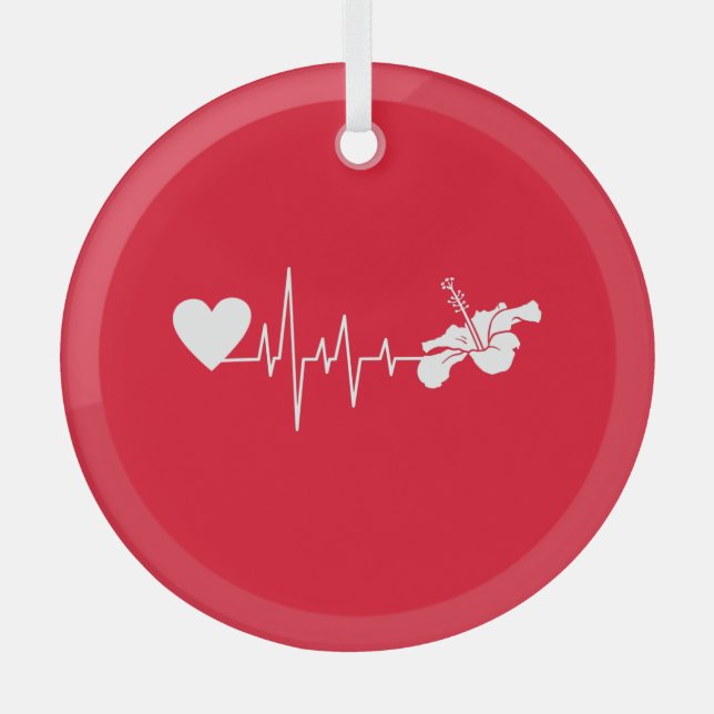 Adorno De Cristal Flores - Planta Hibiscus (Anverso)