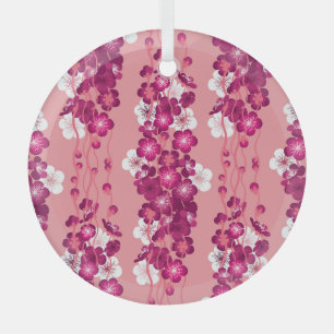 Adorno De Cristal Flores rosadas de rosa: fondo sin costuras.