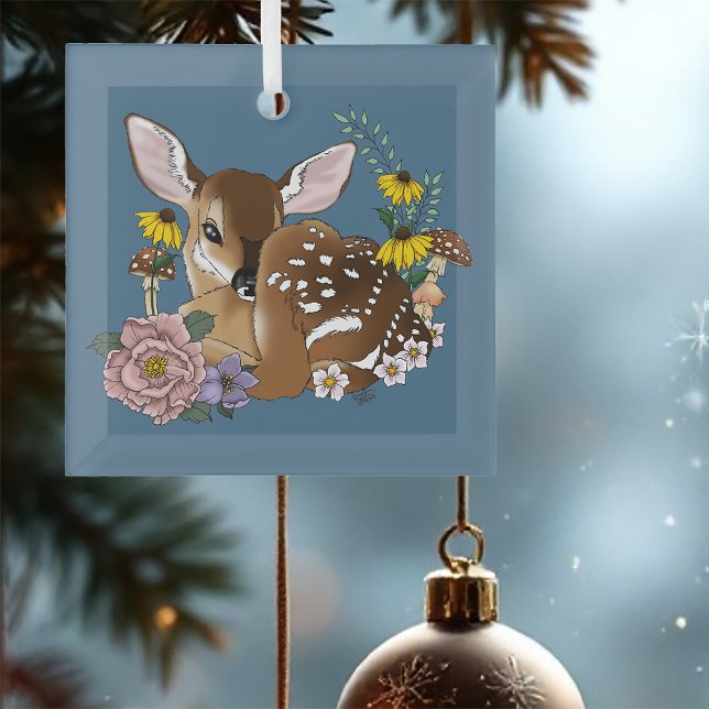 Adorno De Cristal Flores salvajes Fawn Blue (Subido por el creador)