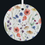 Adorno De Cristal Flores silvestres Acuarela Poppy Fondo Chamomile<br><div class="desc">flores silvestres, acuarela, amapola, flor de maíz, camomila, acuarela de fondo y adormidera de acuarela y sueños de camomila. Floral, romántica, vintage, clásica. Mujer de la moda - Personalizado de Doodle colorido arte! acuarela, patrón, floral, amapola, sin costura, moda, ilustracion, damasco, romántico, margarita, cosecha, tapicería, antigüedades, pintura, dibujado a mano,...</div>
