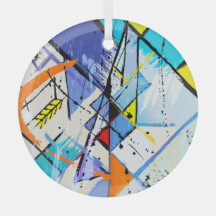 Adorno De Cristal Fondo abstracto, líneas geométricas, salpicaduras.