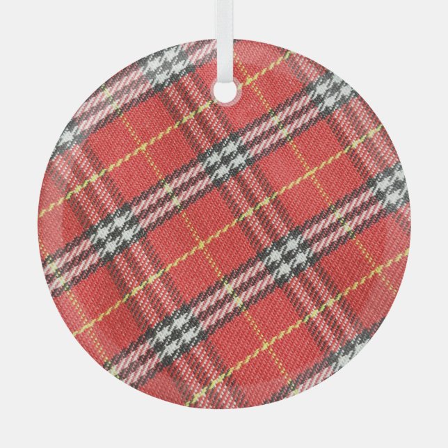 Adorno De Cristal Fondo clásico de textura de tartán (Anverso)