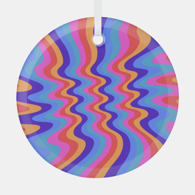 Adorno De Cristal Fondo de escritorio Hippie Trippy Retro de los año (Anverso)