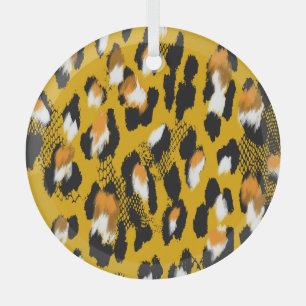 Adorno De Cristal Fondo de impresión animal de textura de leopardo