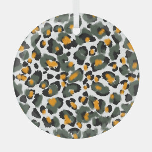 Adorno De Cristal Fondo de textura de impresión de leopardo