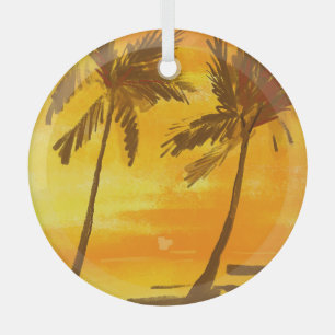 Adorno De Cristal Fondo de verano de palmeras tropicales