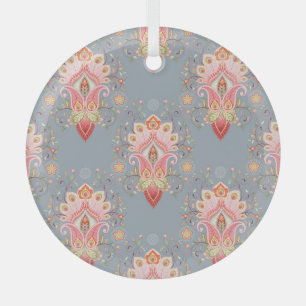 Adorno De Cristal Fondo del Feather Peacock Oriental