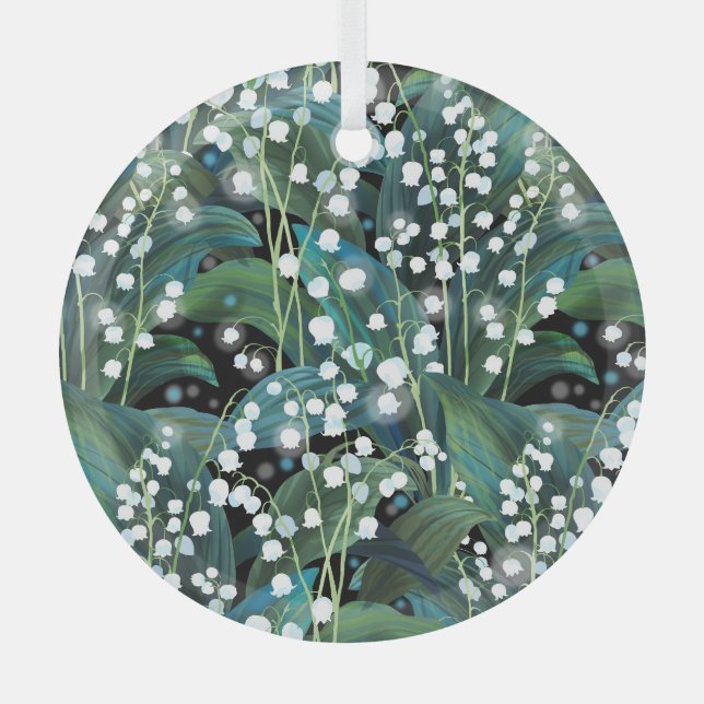 Adorno De Cristal Fondo del patrón sin soldadura de Lily Valley (Anverso)