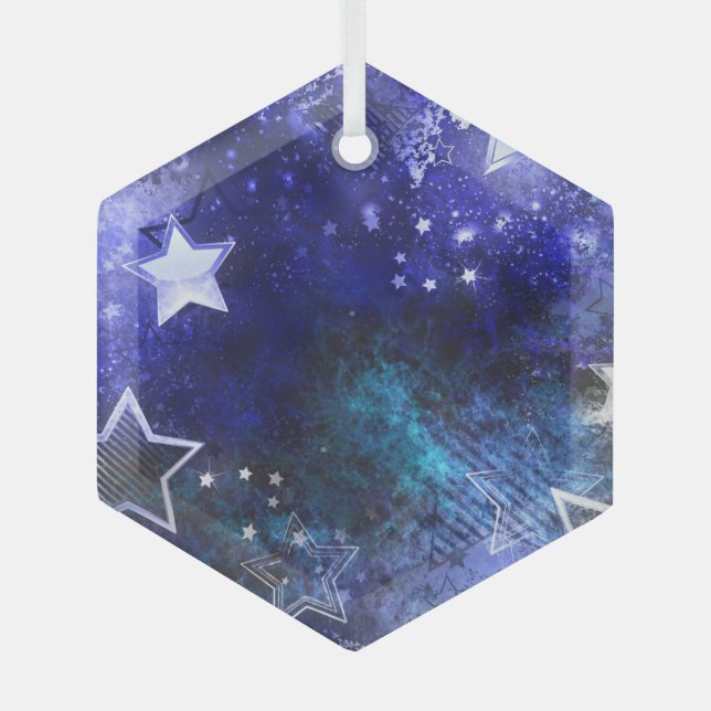 Adorno De Cristal Fondo espacial con estrellas (Anverso)