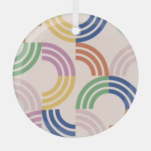 Adorno De Cristal Fondo geométrico de curvas retro rayadas