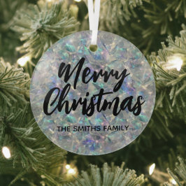 Adorno De Cristal Fondo holográfico de piedra óptica Feliz Navidad