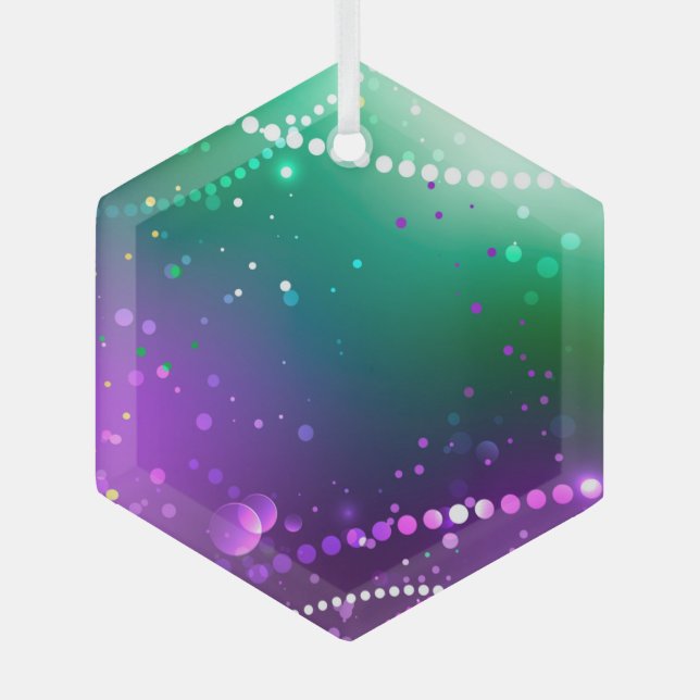 Adorno De Cristal Fondo morado festivo Mardi Gras (Anverso)