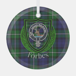 Adorno De Cristal Forbes Scottish Clan Tartan & Crest