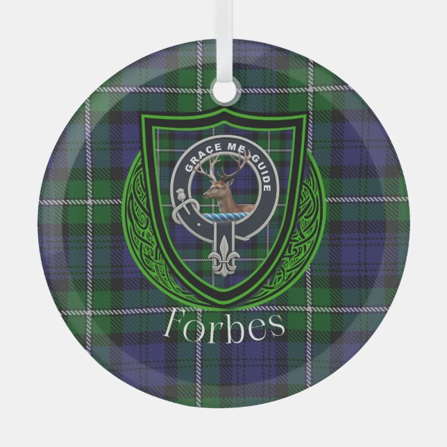Adorno De Cristal Forbes Scottish Clan Tartan & Crest (Anverso)
