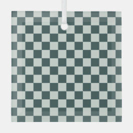 Adorno De Cristal Forest green moss checkerboard pattern