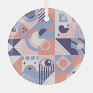 Adorno De Cristal Formas cuadradas: mosaico de resumen geométrico