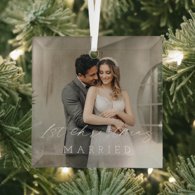 Adorno De Cristal Foto clásica elegante Primera Navidad (in situ)