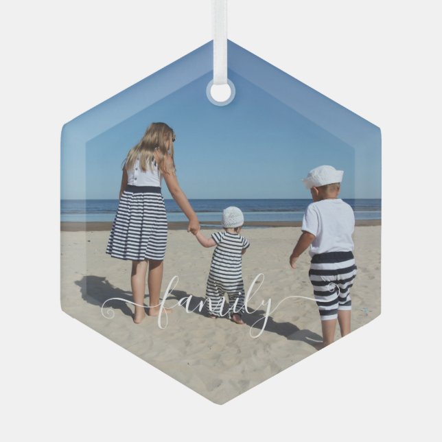 Adorno De Cristal Foto de familia personalizado personalizada (Anverso)