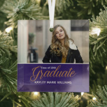 Foto de Graduado Morado Chic Navidad de Graduación