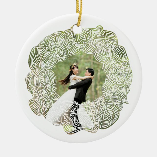 Adorno De Cristal Foto de la guirnalda blanca (Frente)