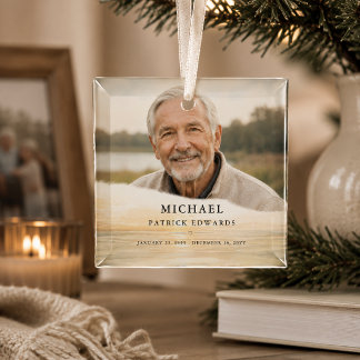 Adorno De Cristal Foto de Navidad de memorial personalizada