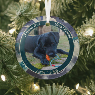 Adorno De Cristal Foto de perro personalizada
