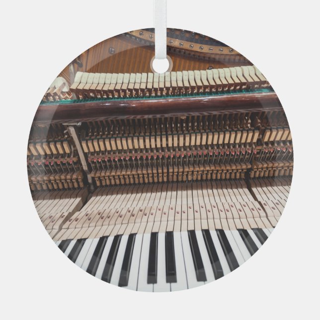 Adorno De Cristal Foto de piano de antiguo concierto (Anverso)